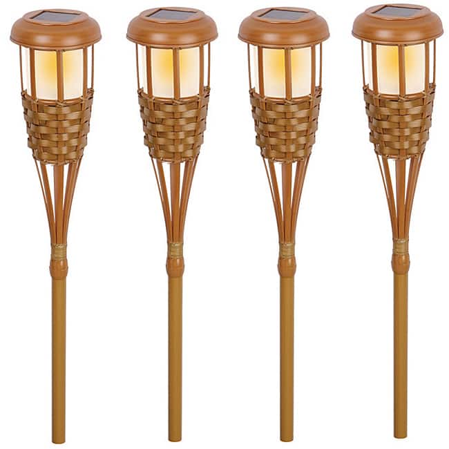 Paradise Garden Solar Power Bamboo Torch Light