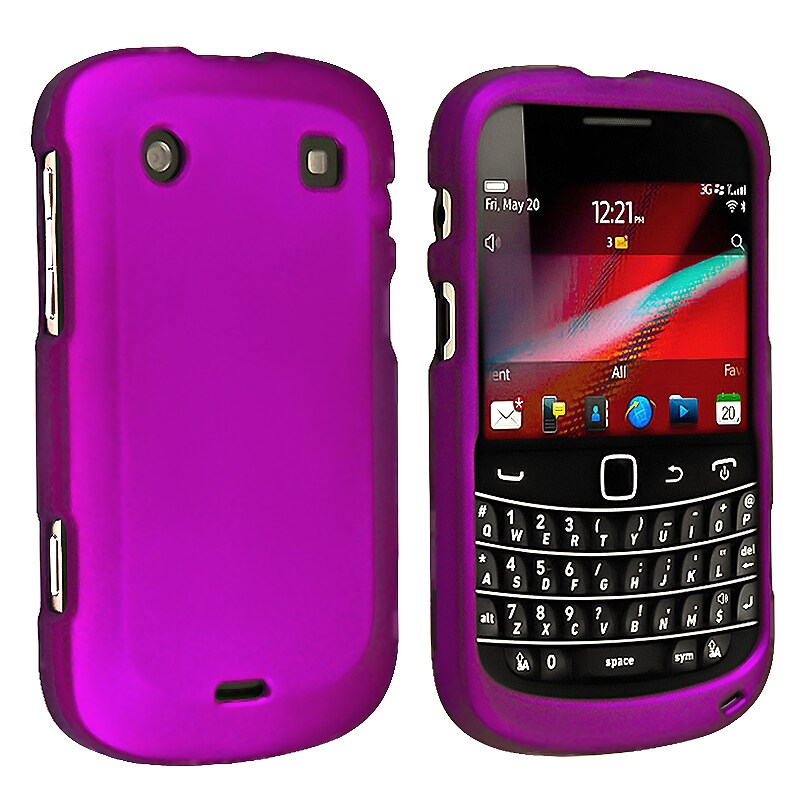 INSTEN Purple Rubber Coated Phone Case Cover for Blackberry Bold 9900/ 9930