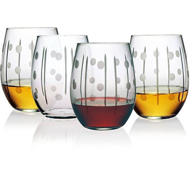 Domino Collection Stemless Wine Glasses (Set of 4)