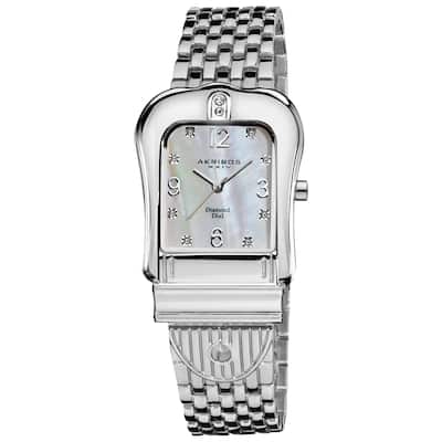Akribos XXIV Women's Quartz Buckle Silver-Tone Bracelet Watch