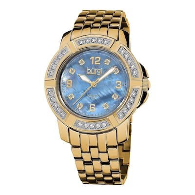 Burgi Women's Stainless Steel Diamond Gold-Tone Bracelet Gold-Tone Bracelet Watch