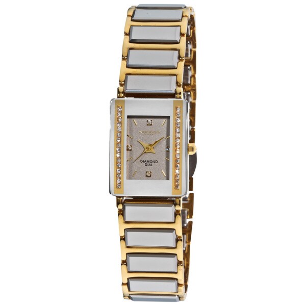Akribos XXIV Women's Rectangular Ceramic Japanese-quartz Bracelet Watch