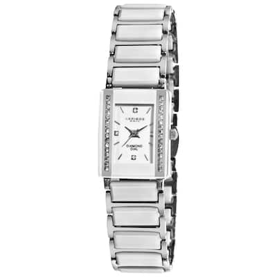 Akribos XXIV Women's Rectangular Ceramic Japanese Quartz Bracelet Watch