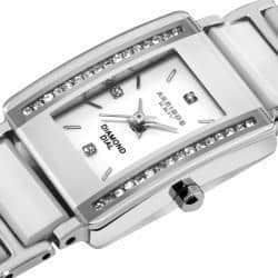 Akribos XXIV Women's Rectangular Ceramic Japanese Quartz Bracelet Watch