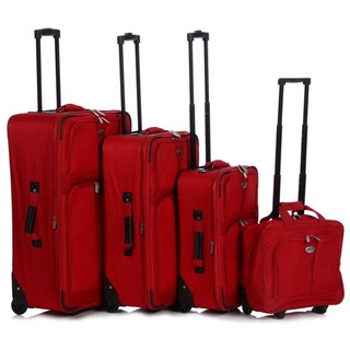 American Travel / Pacific Coast 4-piece Upright Luggage Set - Overstock ...