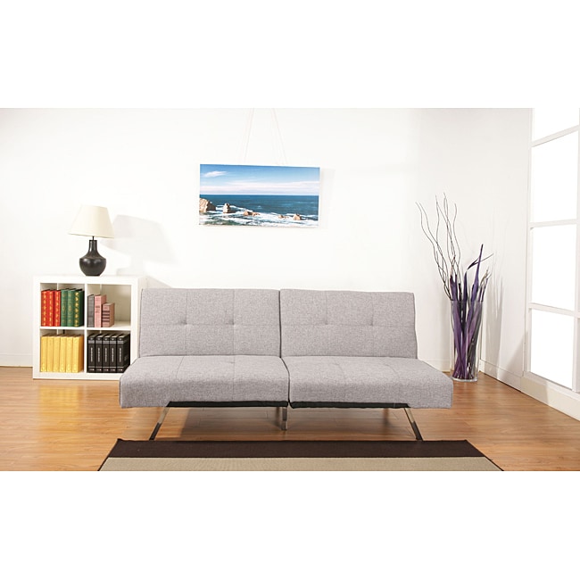 Gold Sparrow Jacksonville Ash Premium Fabric Foldable Futon Sleeper Sofa Bed Grey Size Full