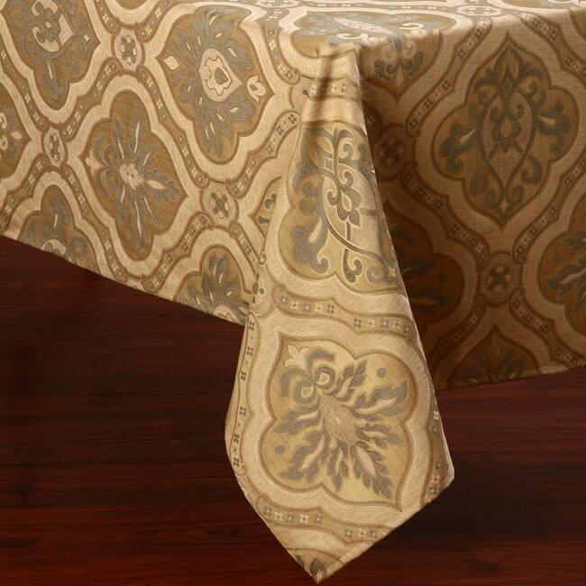 Corona Decor Camel and Sage Traditional Design 50x90-inch Italian Heavy Weight Tablecloth