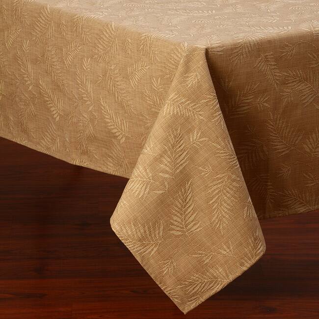 Corona Decor Palm Design 50 x 90-Inch Italian Heavy Weight Wheat Tablecloth