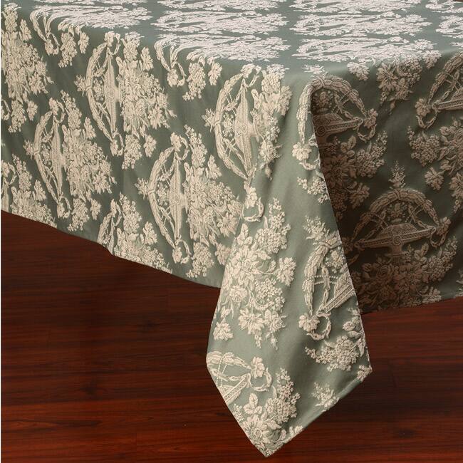 Corona Decor Pastel Green and Beige Traditional Design 50x90-inch Italian Heavy Weight Tablecloth