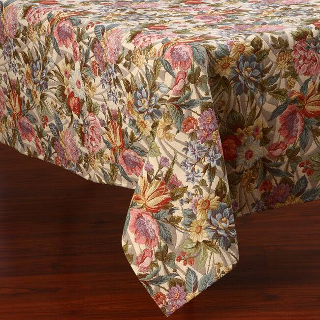 Corona Decor Wildflower Floral Design 50x90-inch Italian Heavy Weight Tablecloth