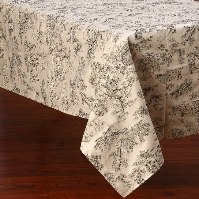 Corona Decor Black and White Traditional Design 50x90-inch Italian Heavy Weight Tablecloth