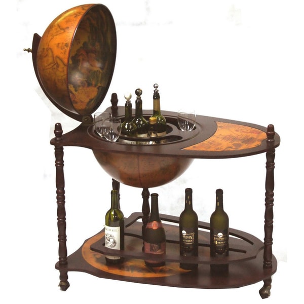 Old World Globe Bar Wine Bar Trolley Free Shipping Today Overstock
