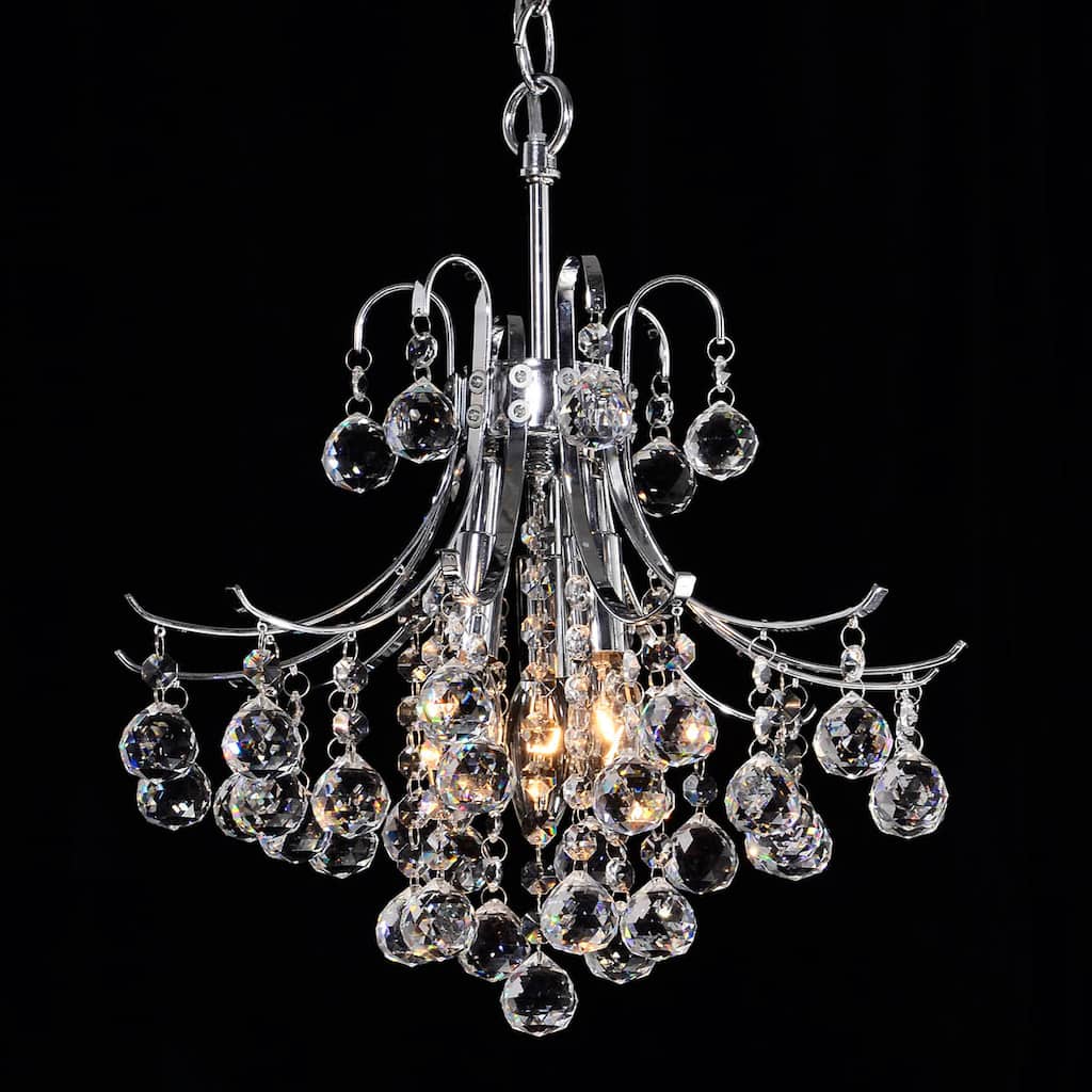 Namika 3-Light Crystal and Chrome Chandelier