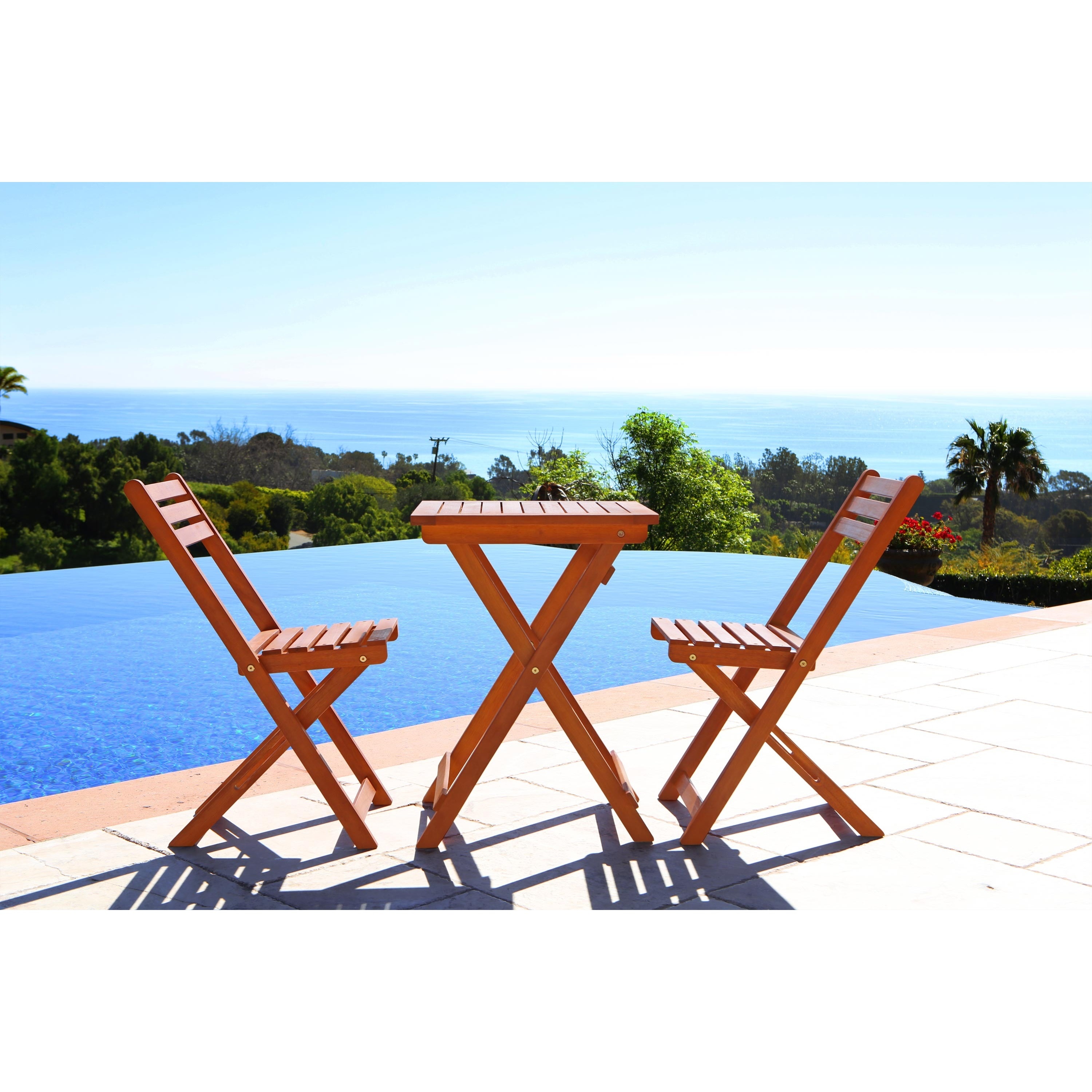 Shop Premium Hardwood 3-piece Bistro Set - Free Shipping On Orders Over $45 - Overstock.com 