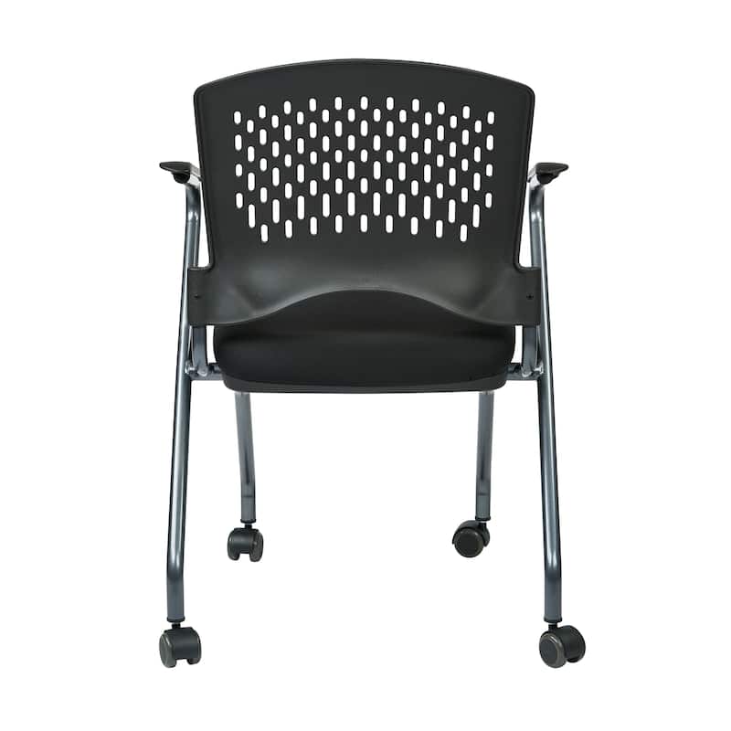 Deluxe Folding Chair with Ventilated Plastic Wrap Around Back 2-Pack