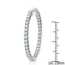 Auriya 14k Gold 2 carat TW Medium Diamond Hoop Earrings - 1.29-inch (J-K, I1-I2)