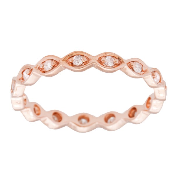 Beverly Hills Charm 10k Rose Gold 1/5ct TDW Diamond Eternity Stackable Band Ring (H-I, I2-I3)