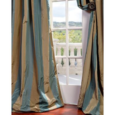 Exclusive Fabrics Striped Mirage Pole Pocket 96-inch Curtain (1 Panel) - 50x96