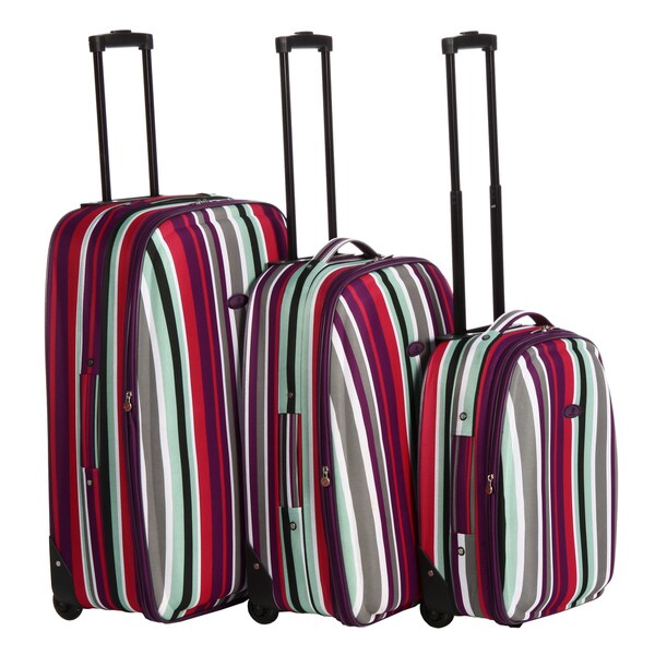 striped luggage set