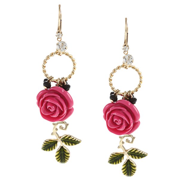 Betsey Johnson Rose Stem Drop Earrings - Free Shipping On Orders Over ...