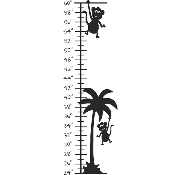 Shop monkey palm tree growth chart vinyl wall decal free shipping today overstock 6710928