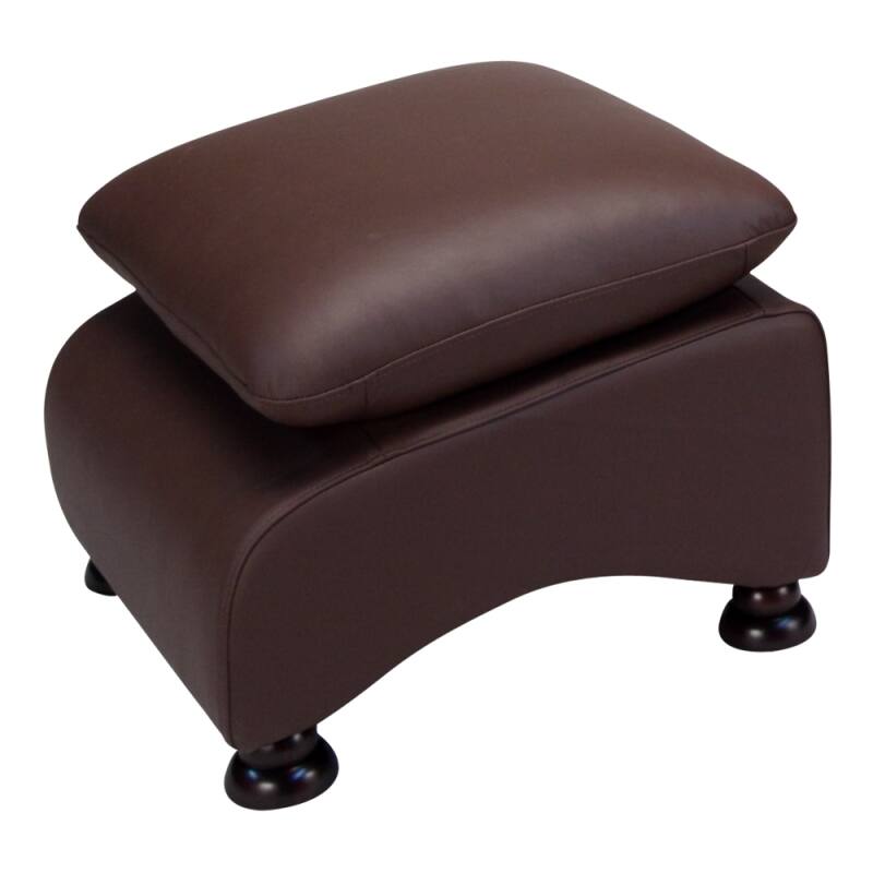 Lorenzo Coffee Brown Leather Ottoman