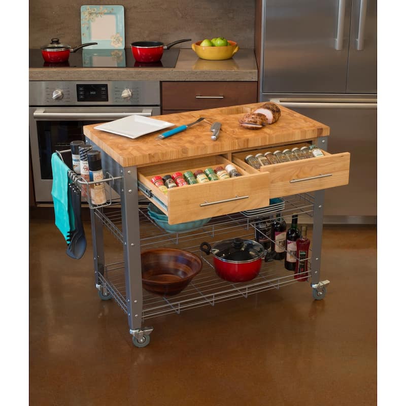 Chris & Chris Stadium Kitchen 1.5-inch thick Work Station with drawers