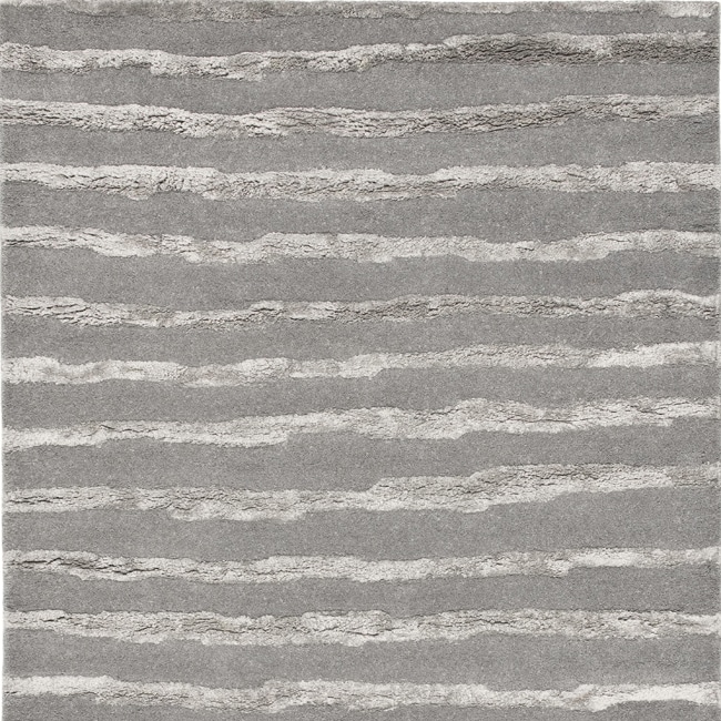 Handmade Soho Stripes Grey New Zealand Wool Rug (8 Square)