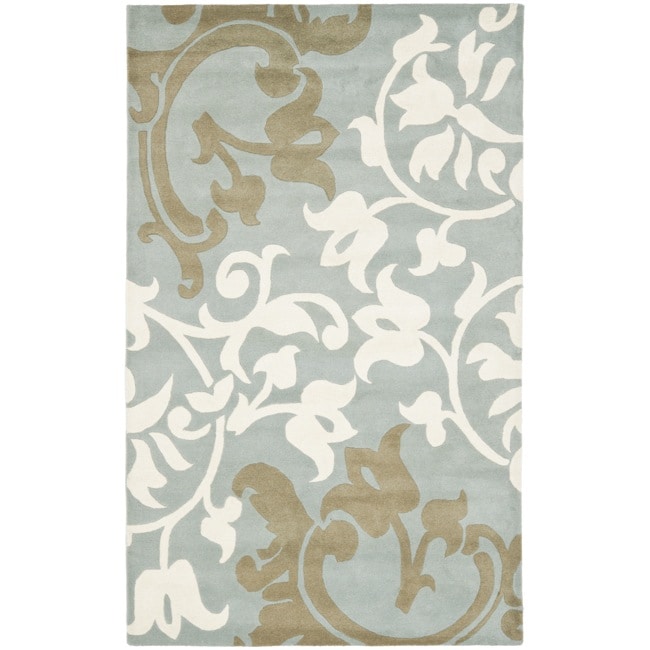Safavieh Handmade Silhouettes Blue/Grey New Zealand Wool Rug - 8'3 x 11'
