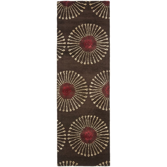 Handmade Soho Zen Coffee/ Brown New Zealand Wool Runner (26 X 6)