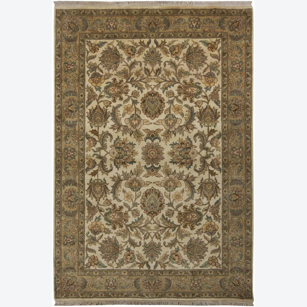 Hand-knotted Mandara Oriental New Zealand Wool Rug (6' x 9')