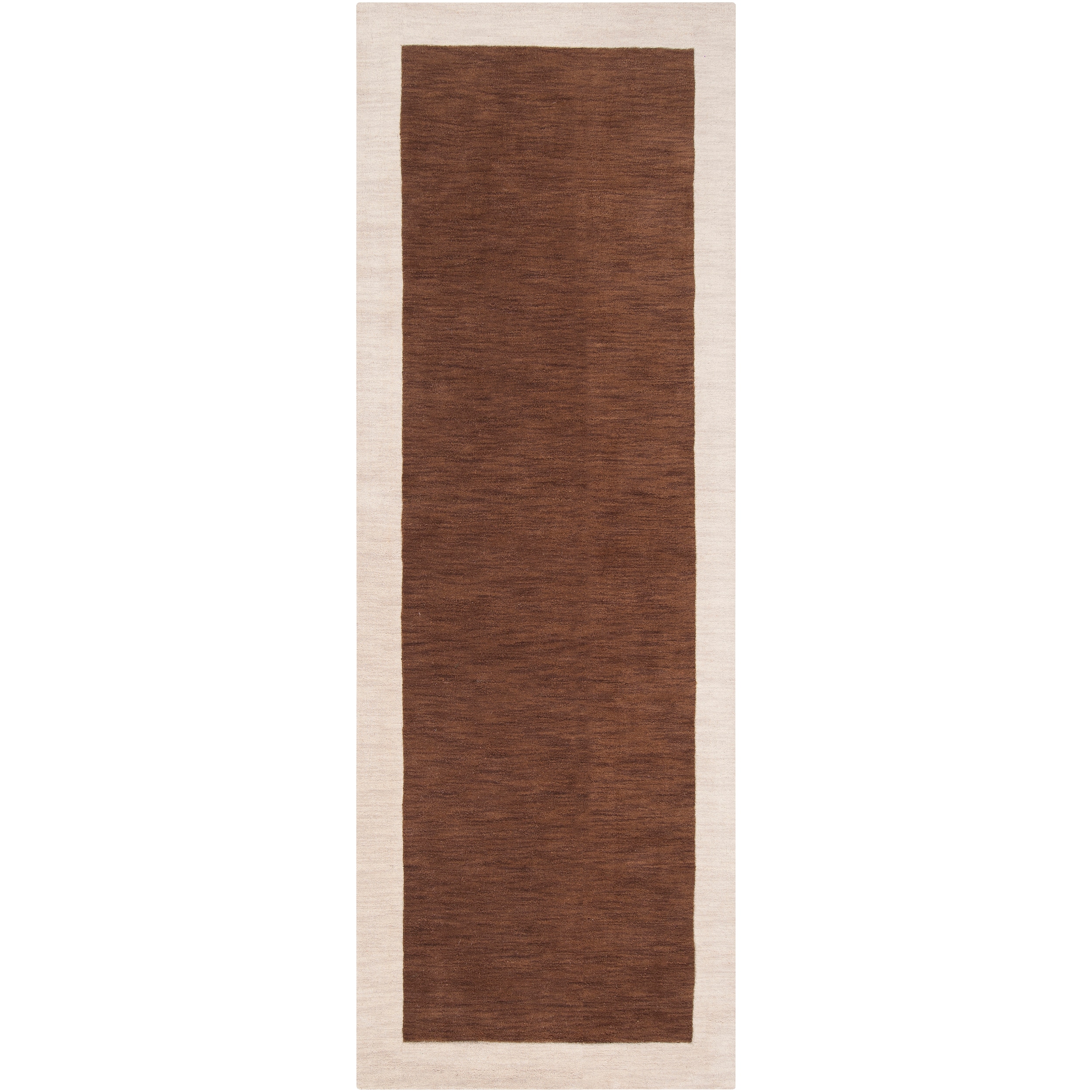 Angelohome Madison Loomed Brown Wool Rug (26 X 8)