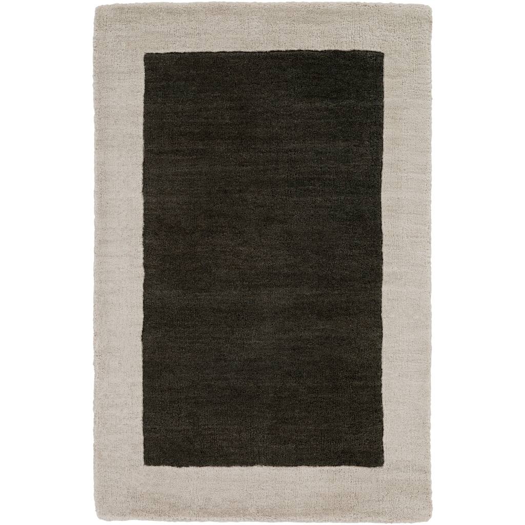 Loomed Black Madison Square Wool Area Rug - 2' x 3'