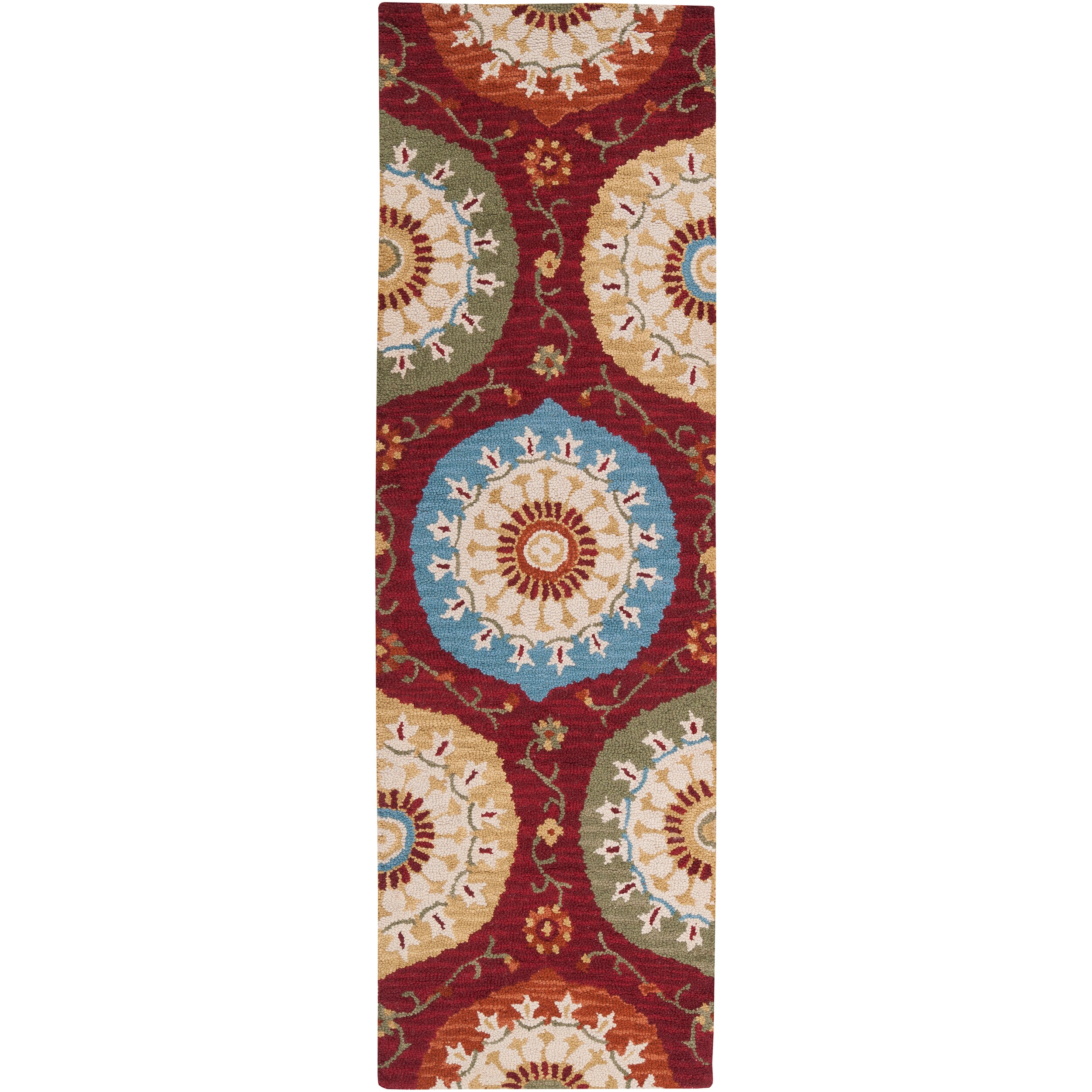 Hand tufted Multicolored Canton Wool Rug (26 X 8)