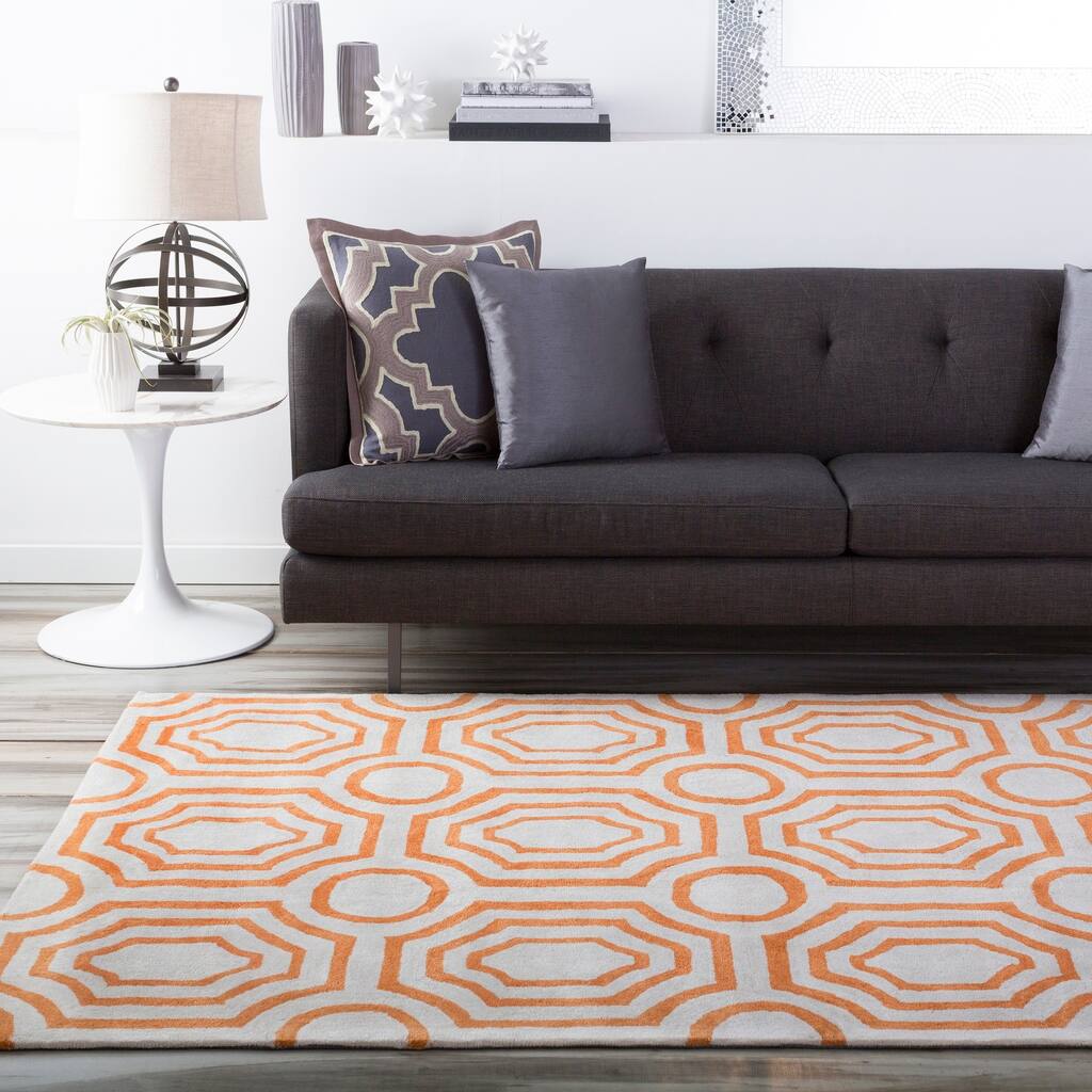 Hand-tufted Orange Hudson Park Area Rug - 3'3" x 5'3" - 3'3" x 5'3"