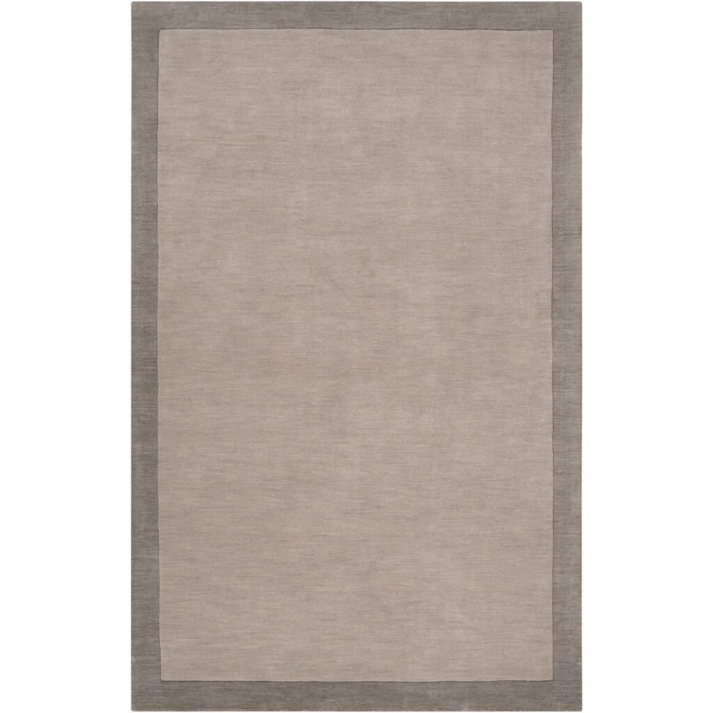 Loomed Gray Madison Square Wool Area Rug - 5' x 7'6" - 5' x 7'6"