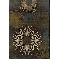 Sydney Brown/ Blue Contemporary Area Rug (7'10 x 11') Style Haven 7x9   10x14 Rugs