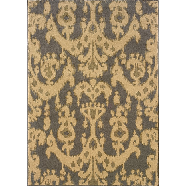 Beige/grey Abstract Area Rug (110 X 33)