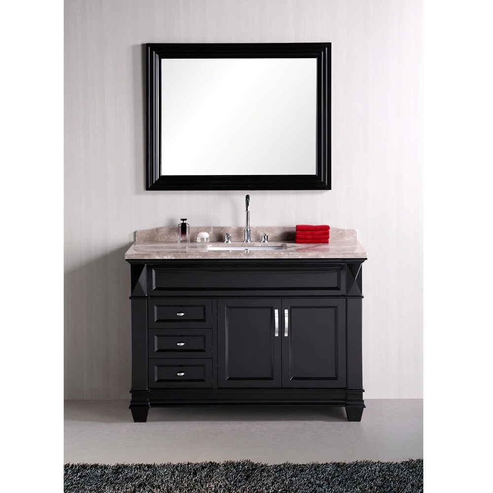 Design Element Hudson 48 Inch Single Sink Marble Top Espresso Single Vanities 856904003797 Ebay