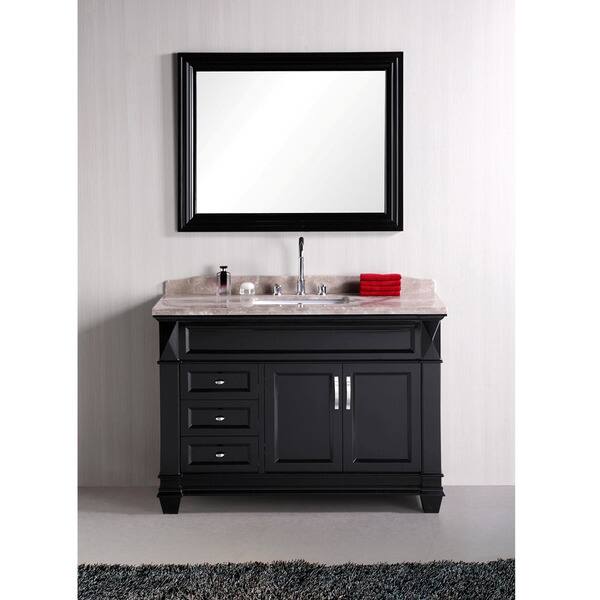 Design Element Hudson 48inch Single Sink Marble Top Bathroom Vanity