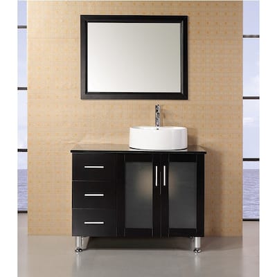 Shop Design Element Malibu 39 Inch Single Sink Espresso Finish Bathroom Vanity Set Free Shipping Today Overstock 6713967