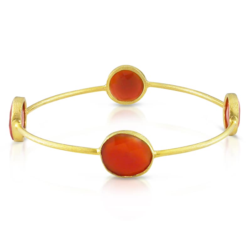 Miadora Yellow-Plated Silver 16Ct TGW Gemstone Bracelet (7-Inch)