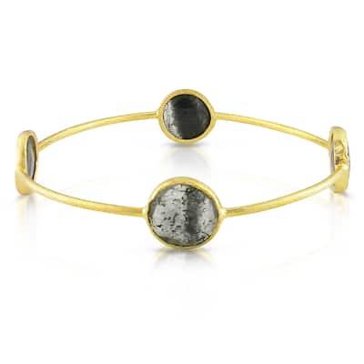Miadora Yellow-Plated Silver 16Ct TGW Gemstone Bracelet (7-Inch)