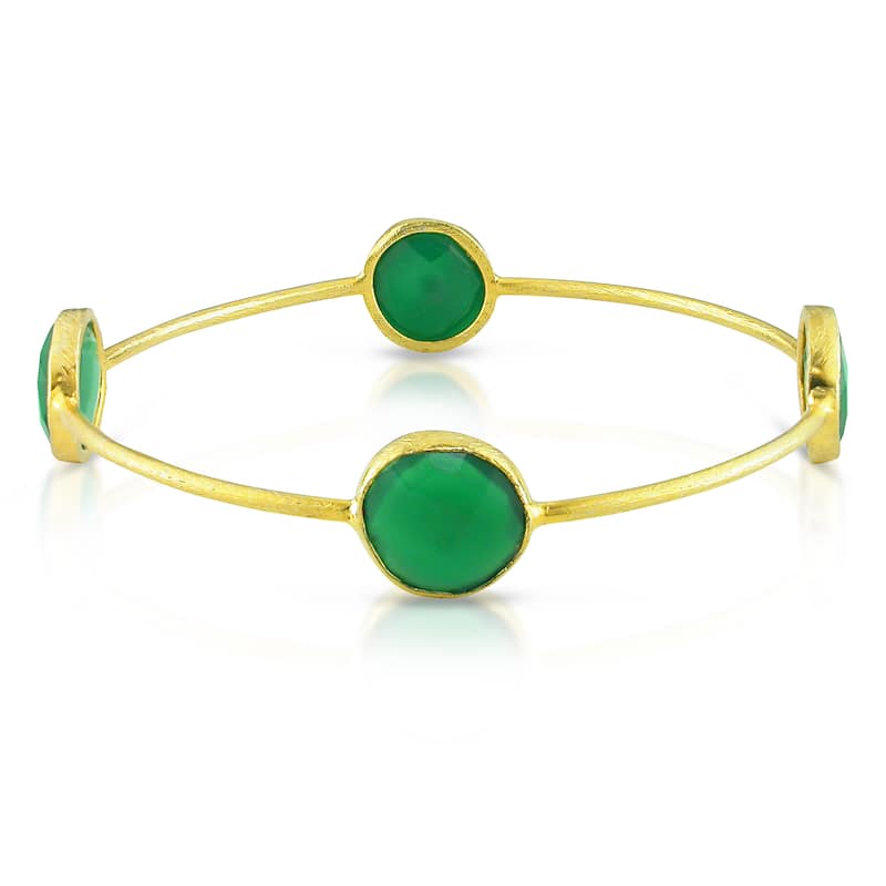 Miadora Yellow-Plated Silver 16Ct TGW Gemstone Bracelet (7-Inch)