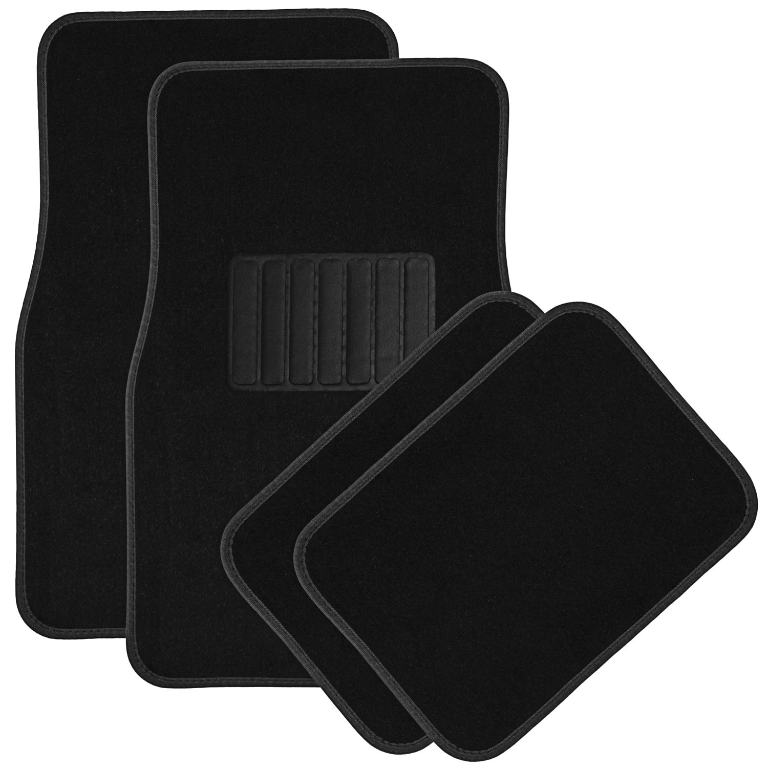 Oxgord Black Carpet Front And Rear Floor Mat Set