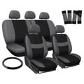 Oxgord Grey Universal Fit 17-piece Full Car Seat Cover Set