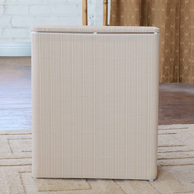 1530 LaMont Home White/ Ivory Raine Upright Hamper