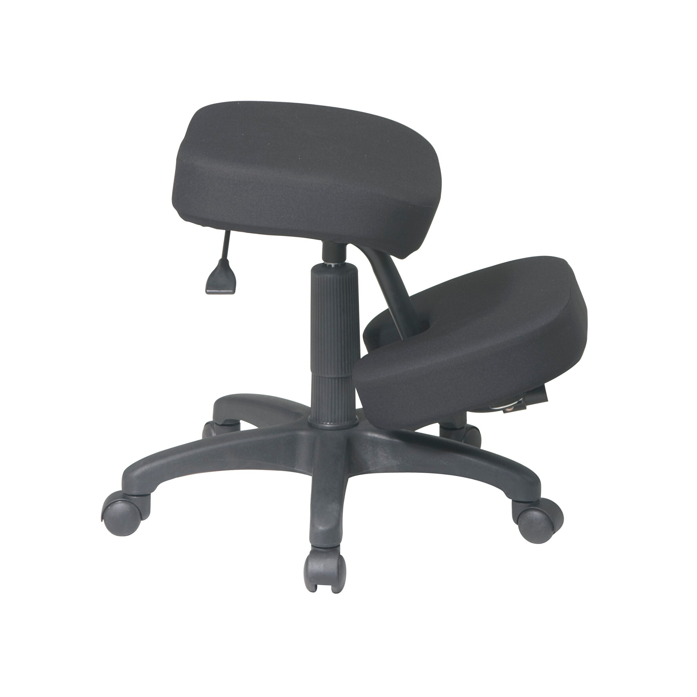 Black Ergonomic Kneeling Posture Chair Espresso Wood Base Memory Foam Office New 