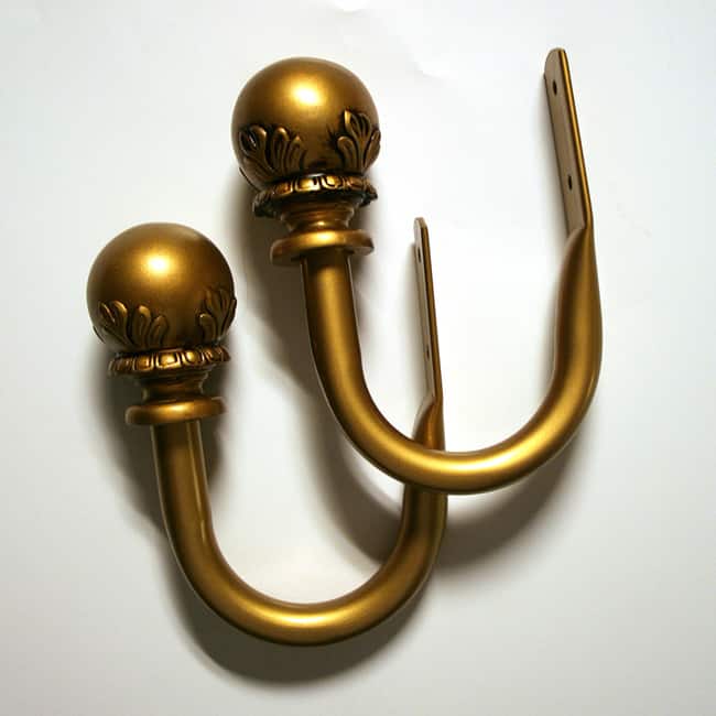 Classic Antique Gold Finish Holdbacks (Set of 2)