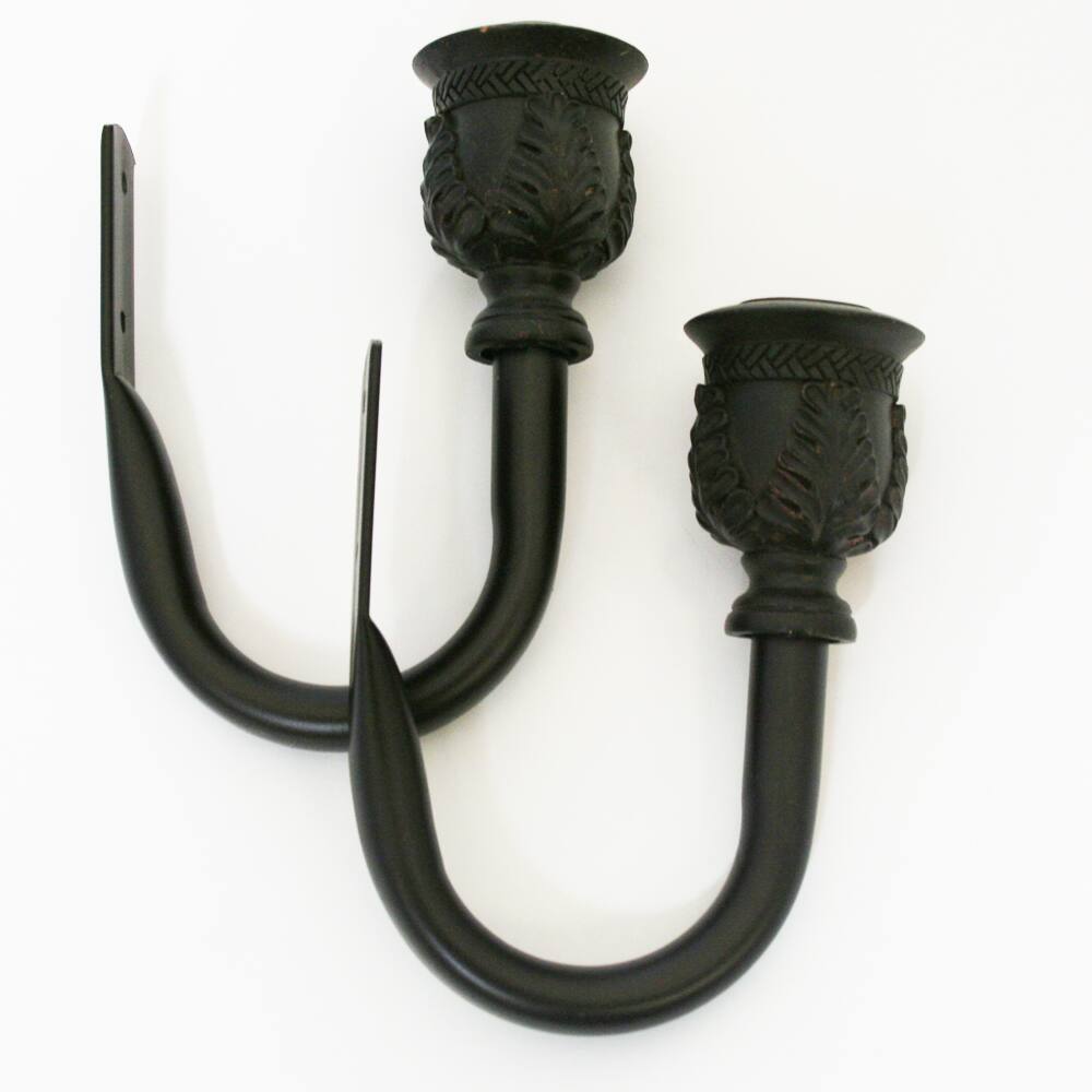 Lewis Rustic Aged Coffee Curtain Holdbacks (Set of 2)